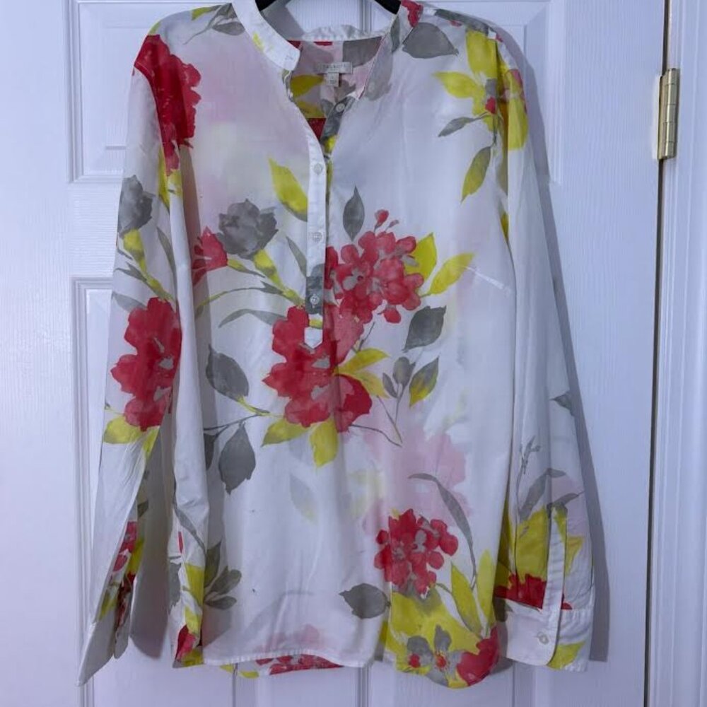Talbots cotton summer shirt, long sleeve, light weight, size L